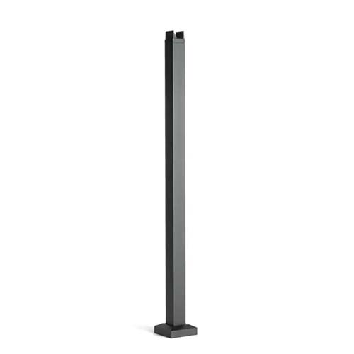 Trex Signature® Railing - Black Aluminum Crossover Horizontal Post With Skirt and Pre-Mounted Crossover Bracket