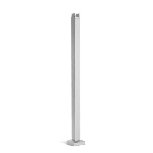 Trex Signature® Railing - White Aluminum Crossover Horizontal Post With Skirt and Pre-Mounted Crossover Bracket